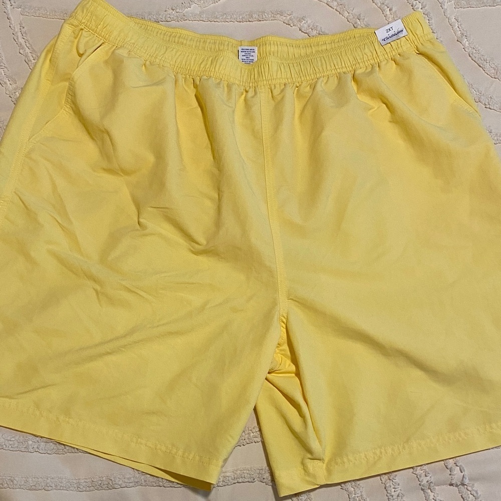 Caribbean Bright Yellow Men's Athletic swimwear Shorts